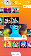 Monsters of Jazz on the Just Dance Now menu (2017 update, phone)