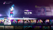 Part of Me on the Just Dance 2016 menu