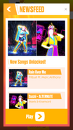 Just Dance Now release newsfeed (along with Rain Over Me)