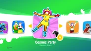 Cosmic Party on the Just Dance 2019 menu (Kids Mode)