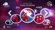 Crazy Christmas on the Just Dance 2 menu