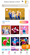 Mamma Mia on the Just Dance Now menu (2020 update, phone)