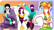 The coaches on the fifth icon for the Just Dance Now playlist "Passport in a Playlist!" (along with Trent and P2 of Samba de Janeiro)