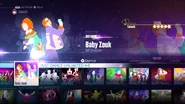 Baby Zouk on the Just Dance 2016 menu