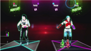 Beta gameplay 1 (the coaches have white skin and a different color scheme, the platforms have a different design and the pictograms are in their default colors)