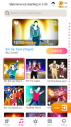 Hit ’Em Up Style (Oops!) on the Just Dance Now menu (2020 update, phone)