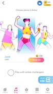 Just Dance Now coach selection screen (phone)