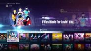 I Was Made For Lovin’ You on the Just Dance 2016 menu