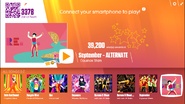 September (Disco Fitness Version) on the Just Dance Now menu (2017 update, computer)