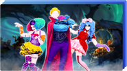 P2 on the icon for the Just Dance Now playlist "Jack-O-Dancin'" (along with Always Look On The Bright Side Of Life (P1 and P2))