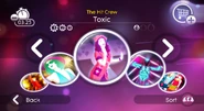 Toxic on the Just Dance 2 menu