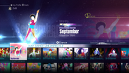 September (Disco Fitness Version) on the Just Dance 2016 menu