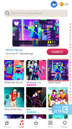 White Noise on the Just Dance Now menu (phone)