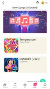 Just Dance Now release newsfeed (along with Runaway (U & I))