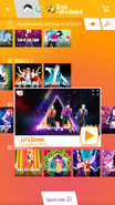 Let’s Groove on the Just Dance Now menu (2017 update, phone)