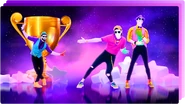 Oliver on the icon for the Just Dance Now playlist "Achievements" (along with Risky Business and Georgia)