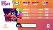 Just Dance Now scoring screen (2017 update)