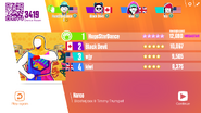 Just Dance Now scoring screen