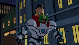 Cyborg is tuned to the wrong station and Toyman has the remote