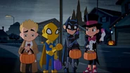Four Halloween mini heroes