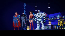 Toyman plays games with the Justice League