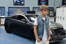 Bieber with his Cadillac