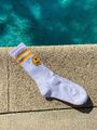 Striped mascot socks - white golden