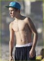 Justin shirtless beach 2012