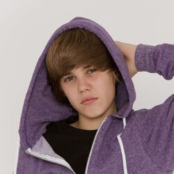 Justin bieber in purple hoodie top
