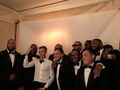 Justin Bieber with friends at his wedding