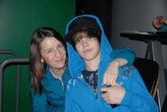 Justin Bieber with his mom