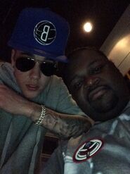 Justin Bieber and Poo Bear in the studio