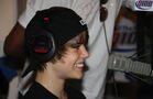 Justin smiling on The Bert Show Q100 June 2009