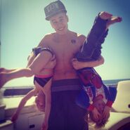 Justin holding his siblings