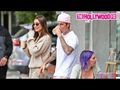 Justin Bieber Gets Mad & Yells At Paparazzi In A Pink Outfit While Grabbing Coffee With Hailey