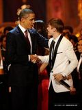 Justin meeting Obama 2011