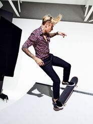Justin Bieber skateboarding for GQ photoshoot