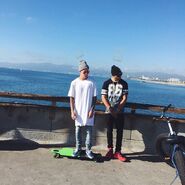 Justin Bieber and Maejor Ali at beach