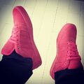 Pink suede