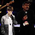 Justin Bieber with George Lopez 2011