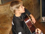 Justin playing on the stairs of Avon Theatre