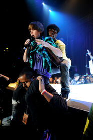 Justin performing at MEN Arena, 2009