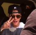 Justin Bieber peace sign Miami 2013