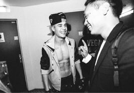 Justin Bieber with Jon M. Chu in Paris