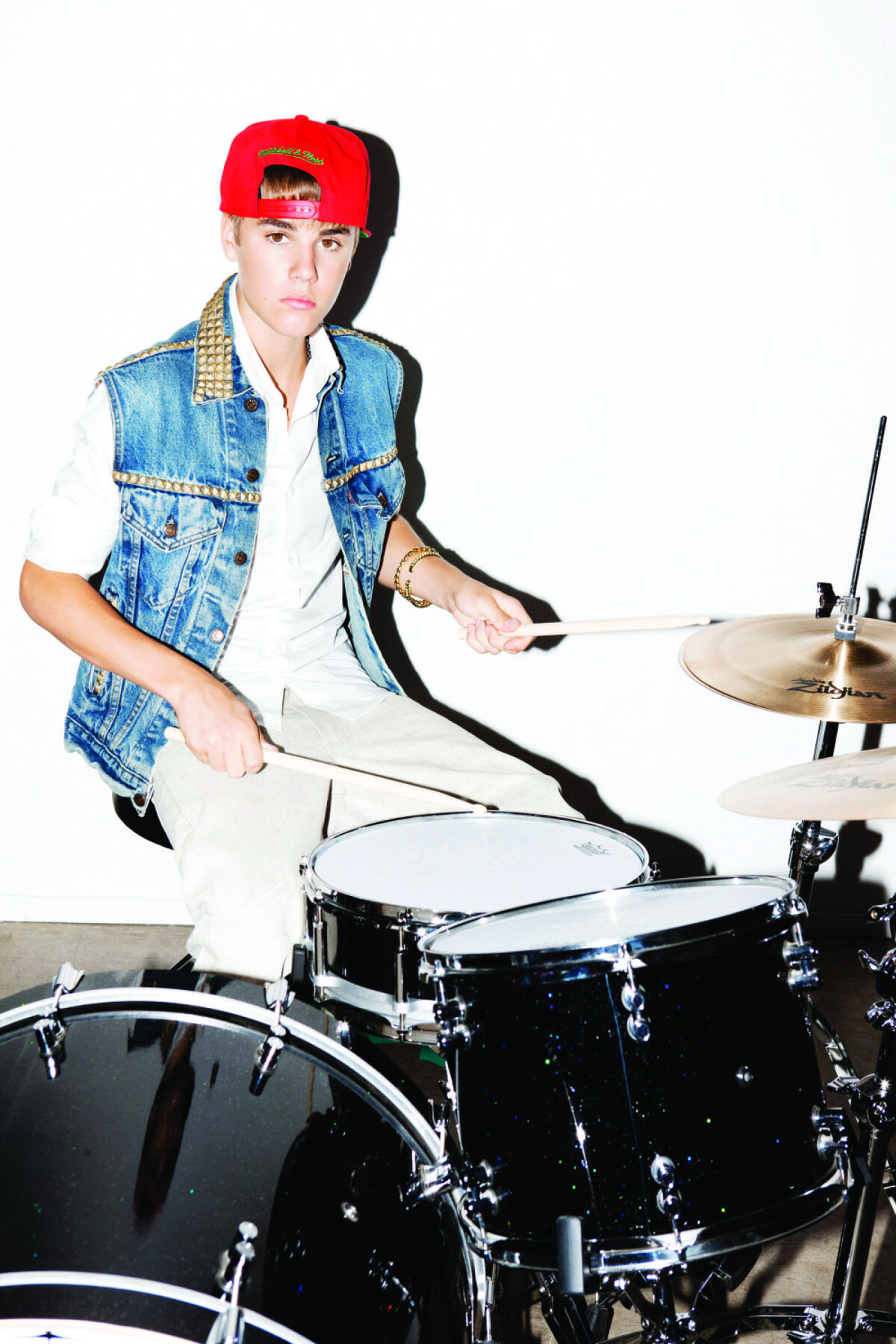 justin bieber as a child playing drums