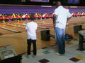 Justin and Shaq bowling