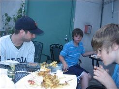 Justin and Chaz eating