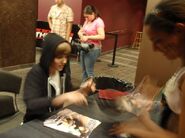 Justin Bieber signing posters Z100