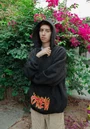 Flames Hoodie - Black $98