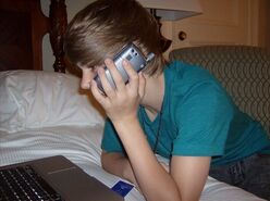 Justin Bieber talking on phone